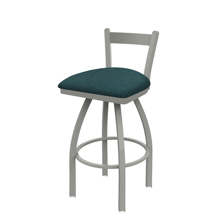 Holland Bar Stool Co 30" Low Back Swivel Bar Stool, Nickel Finish, Graph Tidal Seat 82130AN022